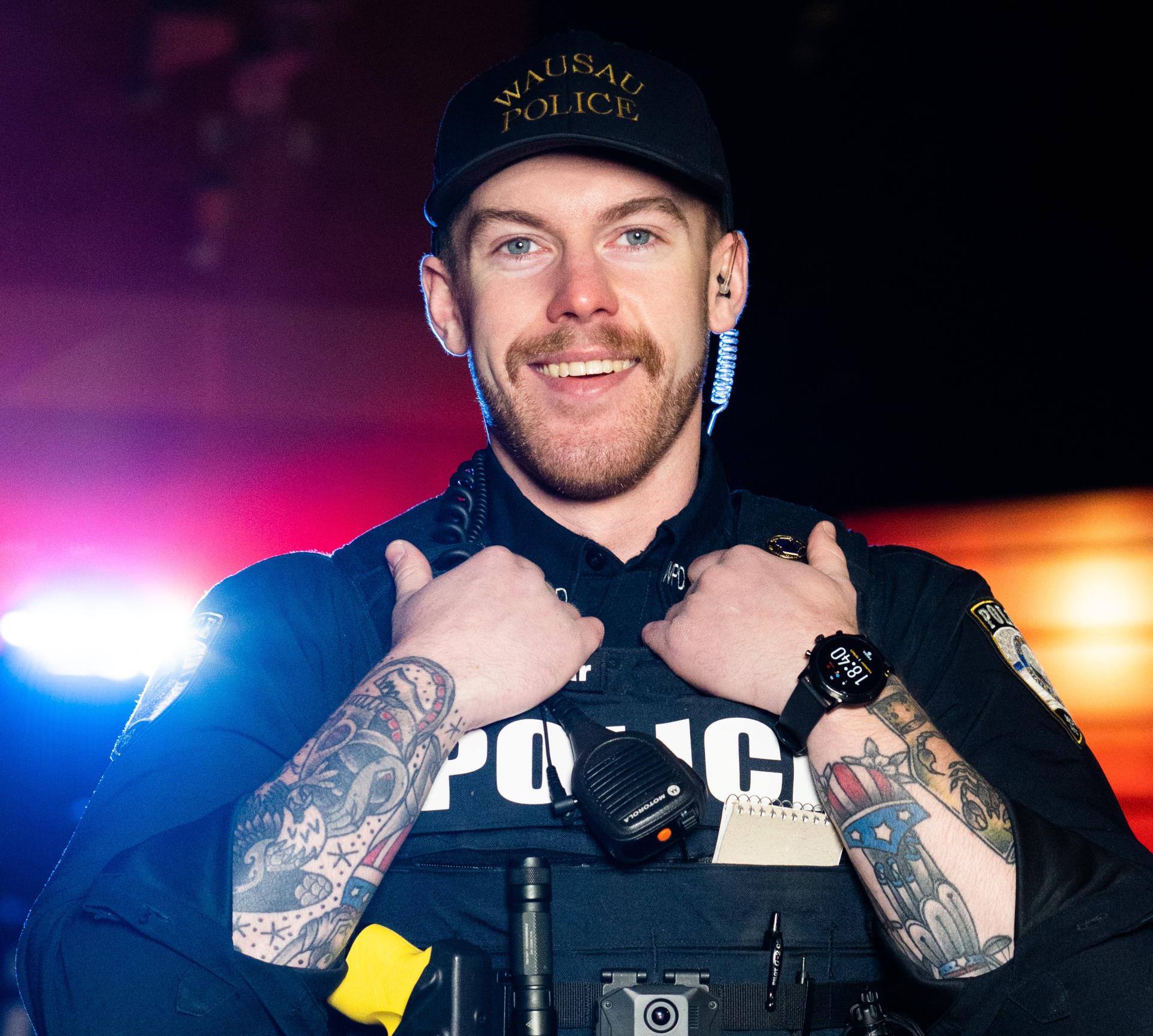 Officer with Tattoos