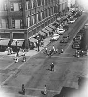 Downtown aerial view in 1954