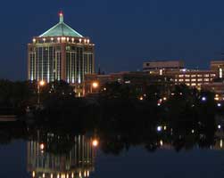 Dudley Tower at Night